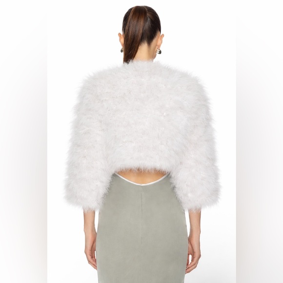 Jocelyn Fifi Feather Bolero - White - S - Picture 3 of 9